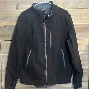 Men's Black Performance Jacket with Red Accents